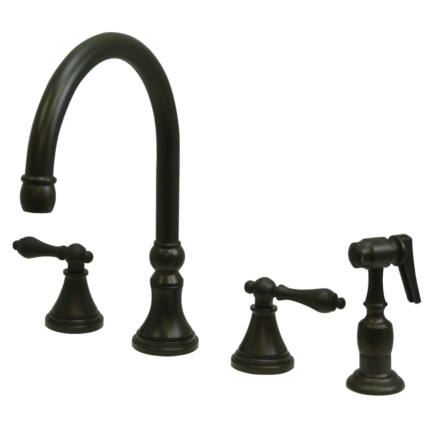 Elements of Design ES2795ALBS Widespread Kitchen Faucet with Brass Sprayer, Oil Rubbed Bronze