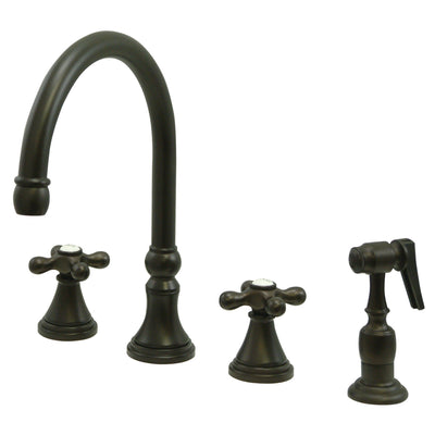 Elements of Design ES2795AXBS Widespread Kitchen Faucet with Brass Sprayer, Oil Rubbed Bronze