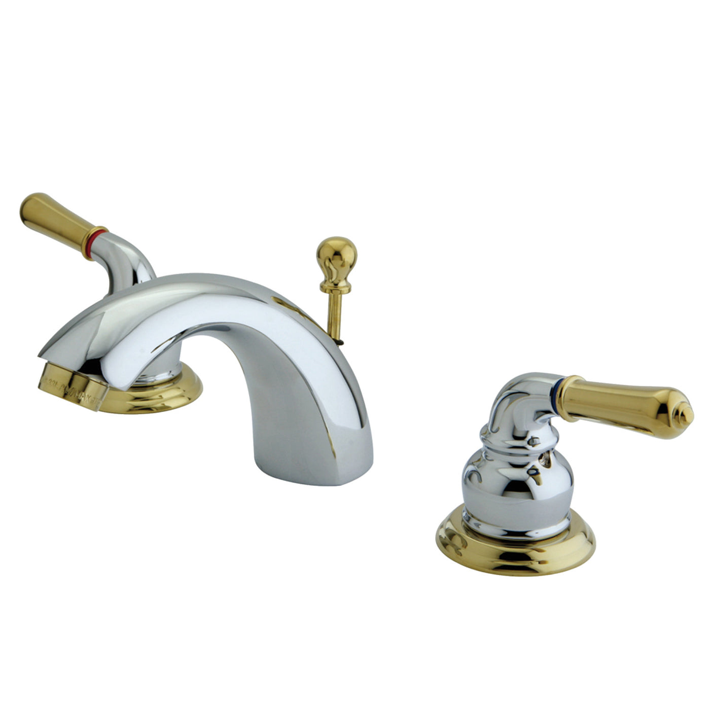 Elements of Design ES2954 Mini-Widespread Bathroom Faucet, Polished Chrome/Polished Brass