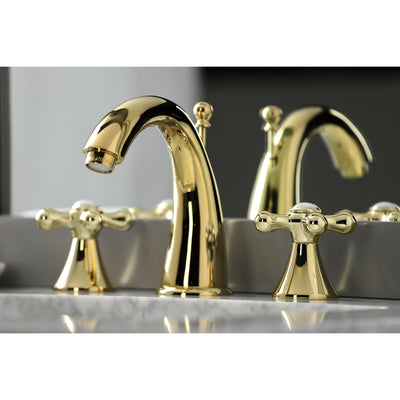 Elements of Design ES2972AX Widespread Bathroom Faucet with Brass Pop-Up, Polished Brass