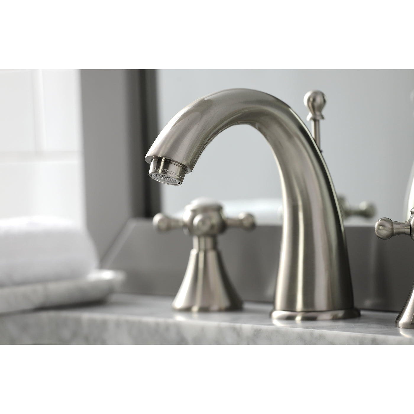 Elements of Design ES2978BX Widespread Bathroom Faucet with Brass Pop-Up, Brushed Nickel