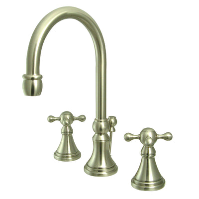 Elements of Design ES2988KX Widespread Bathroom Faucet with Brass Pop-Up, Brushed Nickel