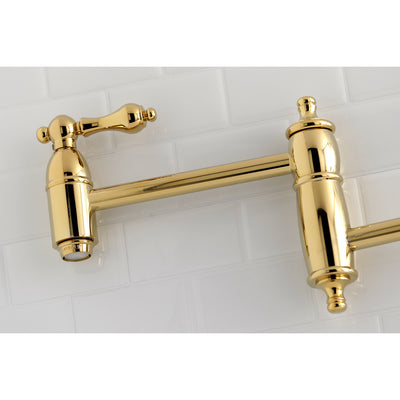 Elements of Design ES3102AL Wall Mount Pot Filler Kitchen Faucet, Polished Brass