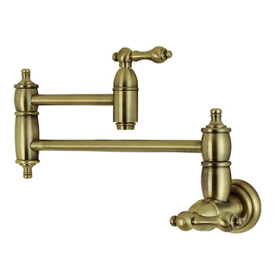 Elements of Design ES3103AL Wall Mount Pot Filler Kitchen Faucet, Antique Brass