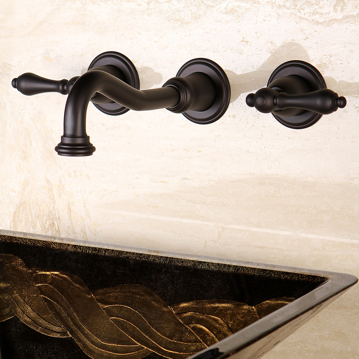 Elements of Design ES3125AL 2-Handle Wall Mount Bathroom Faucet, Oil Rubbed Bronze