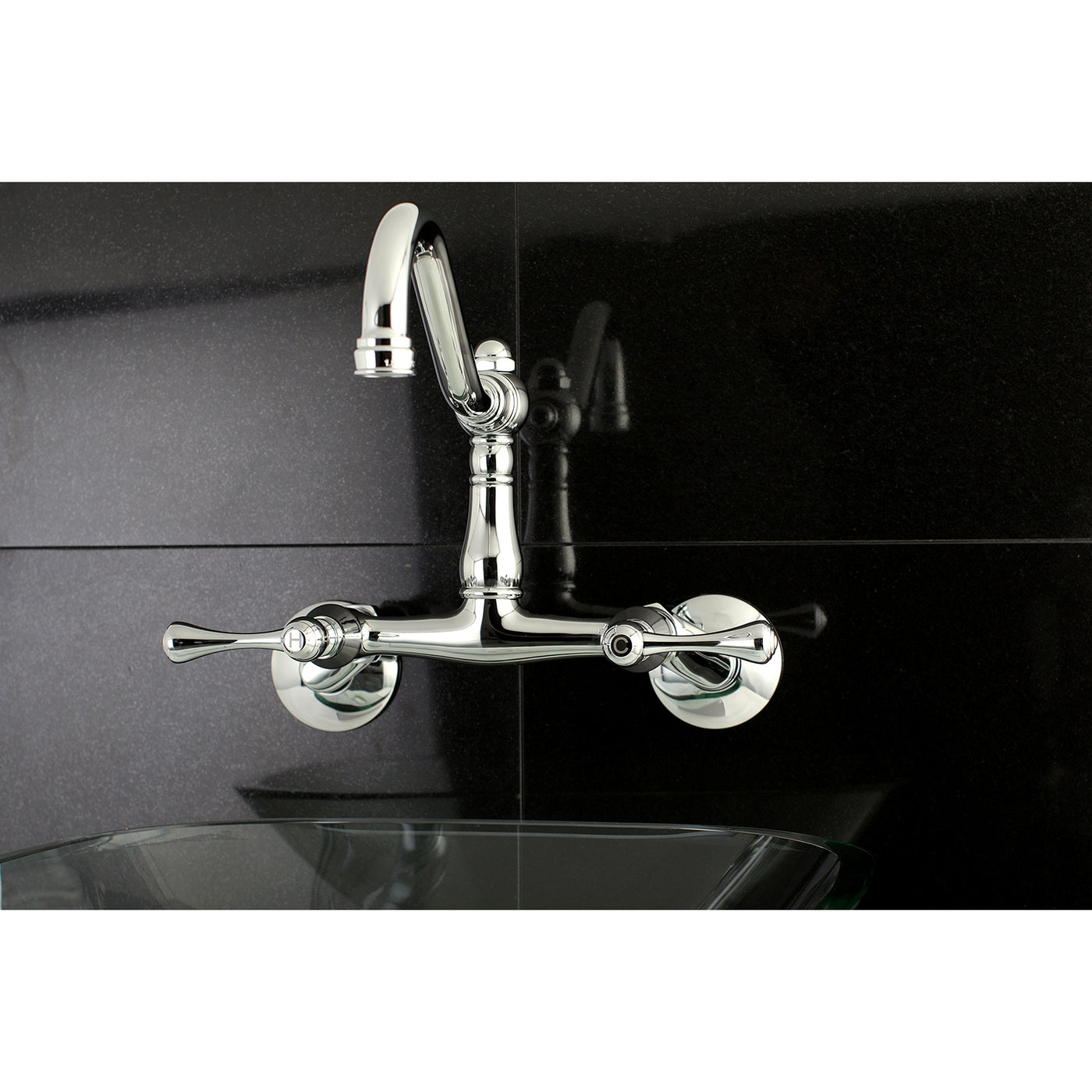 Elements of Design ES3221BL 6-Inch Adjustable Center Wall Mount Kitchen Faucet, Polished Chrome