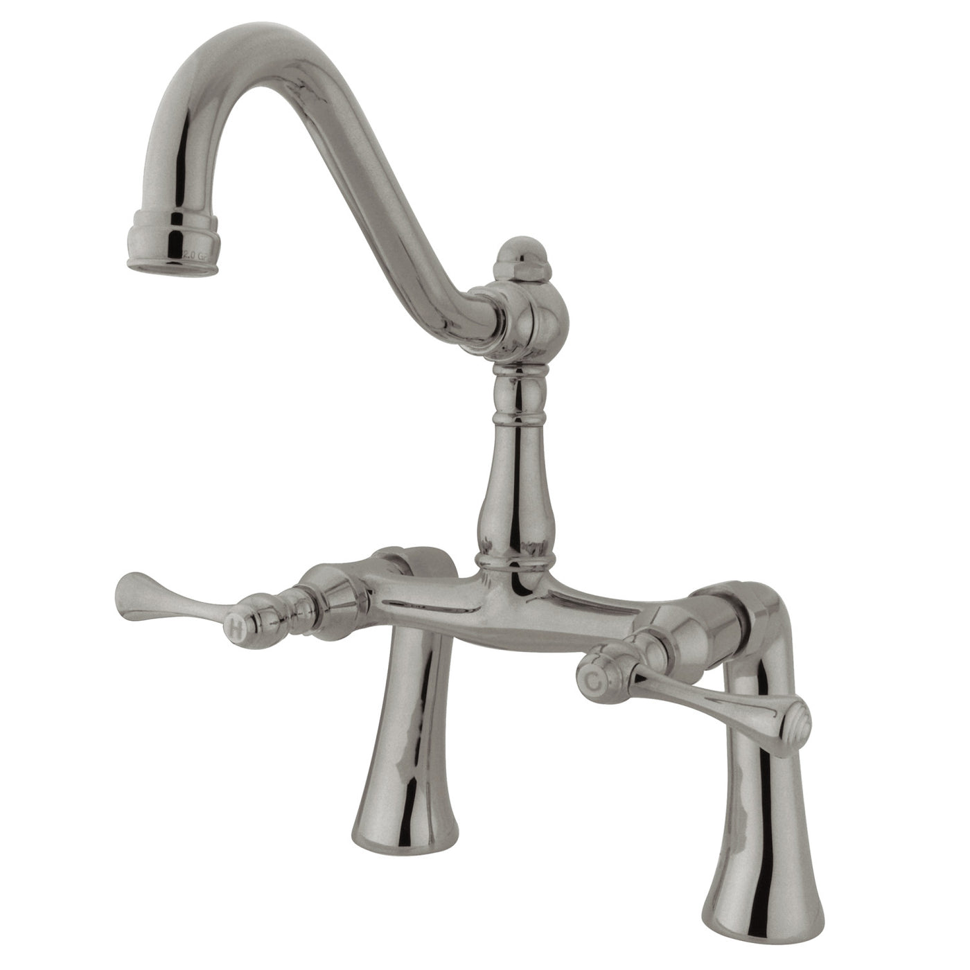 Elements of Design ES3238BL 7-Inch Center Deck Mount Clawfoot Tub Faucet, Brushed Nickel