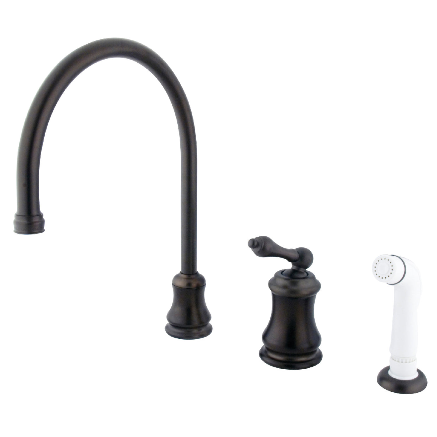 Elements of Design ES3815AL Single-Handle Widespread Kitchen Faucet with Plastic Sprayer, Oil Rubbed Bronze