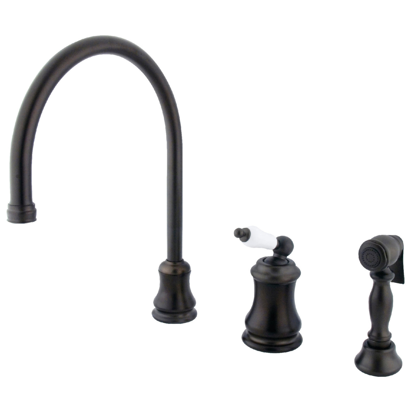 Elements of Design ES3815PLBS Single-Handle Widespread Kitchen Faucet with Brass Sprayer, Oil Rubbed Bronze