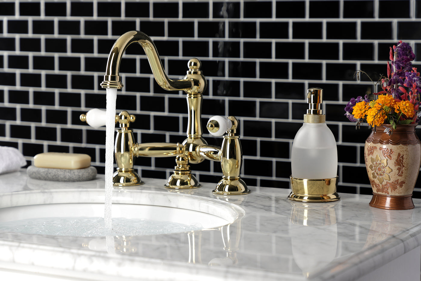 Elements of Design ES3912PL Bridge Bathroom Faucet, Polished Brass