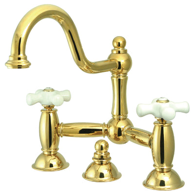 Elements of Design ES3912PX Bridge Bathroom Faucet, Polished Brass