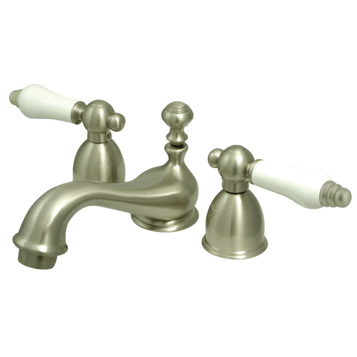 Elements of Design ES3958PL Mini-Widespread Bathroom Faucet with Brass Pop-Up, Brushed Nickel