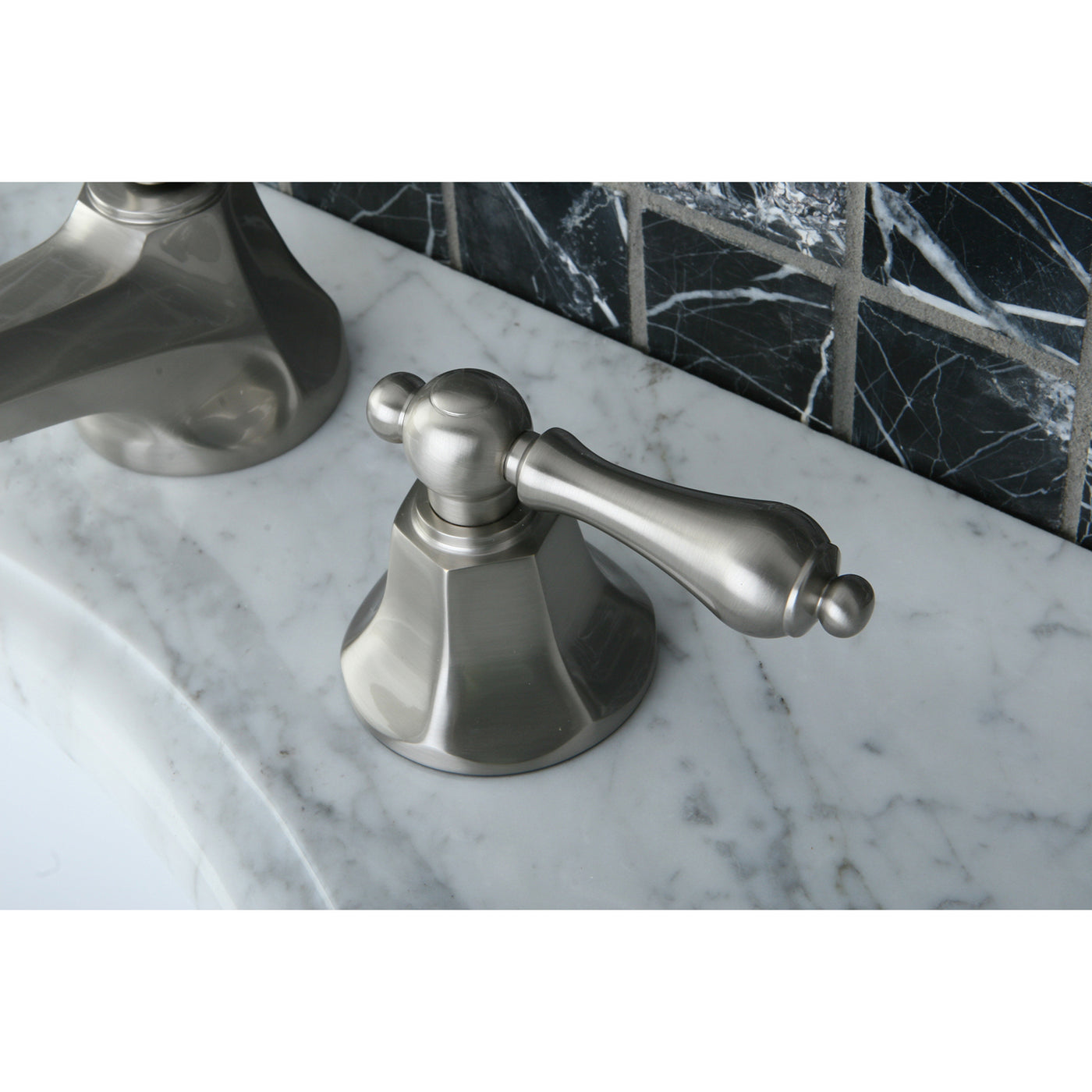 Elements of Design ES4468AL Widespread Bathroom Faucet with Brass Pop-Up, Brushed Nickel