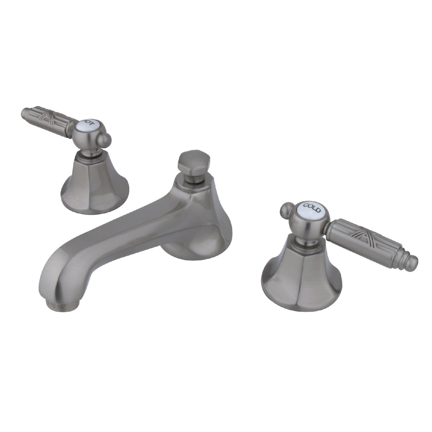 Elements of Design ES4468GL Widespread Bathroom Faucet with Brass Pop-Up, Brushed Nickel