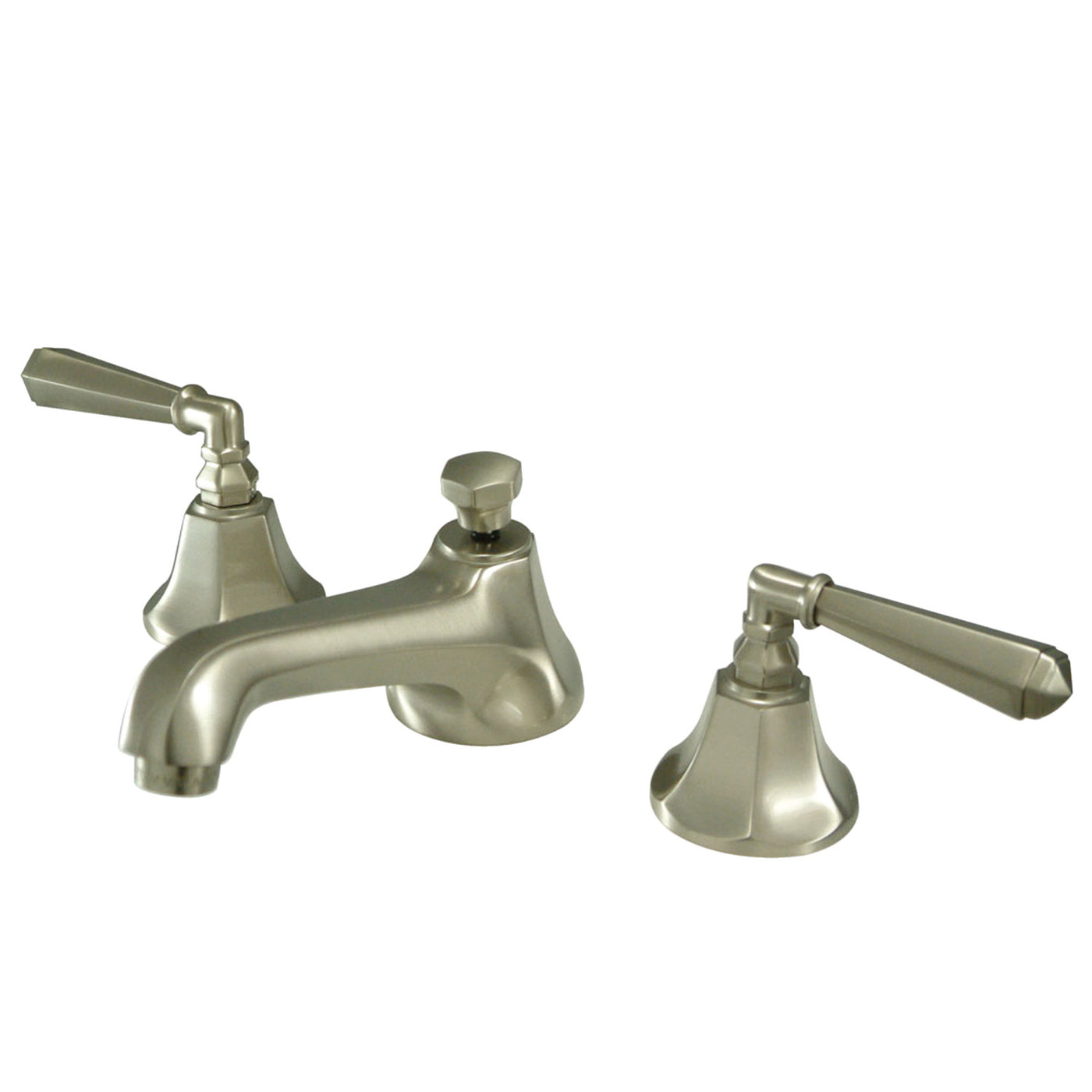 Elements of Design ES4468HL Widespread Bathroom Faucet with Brass Pop-Up, Brushed Nickel