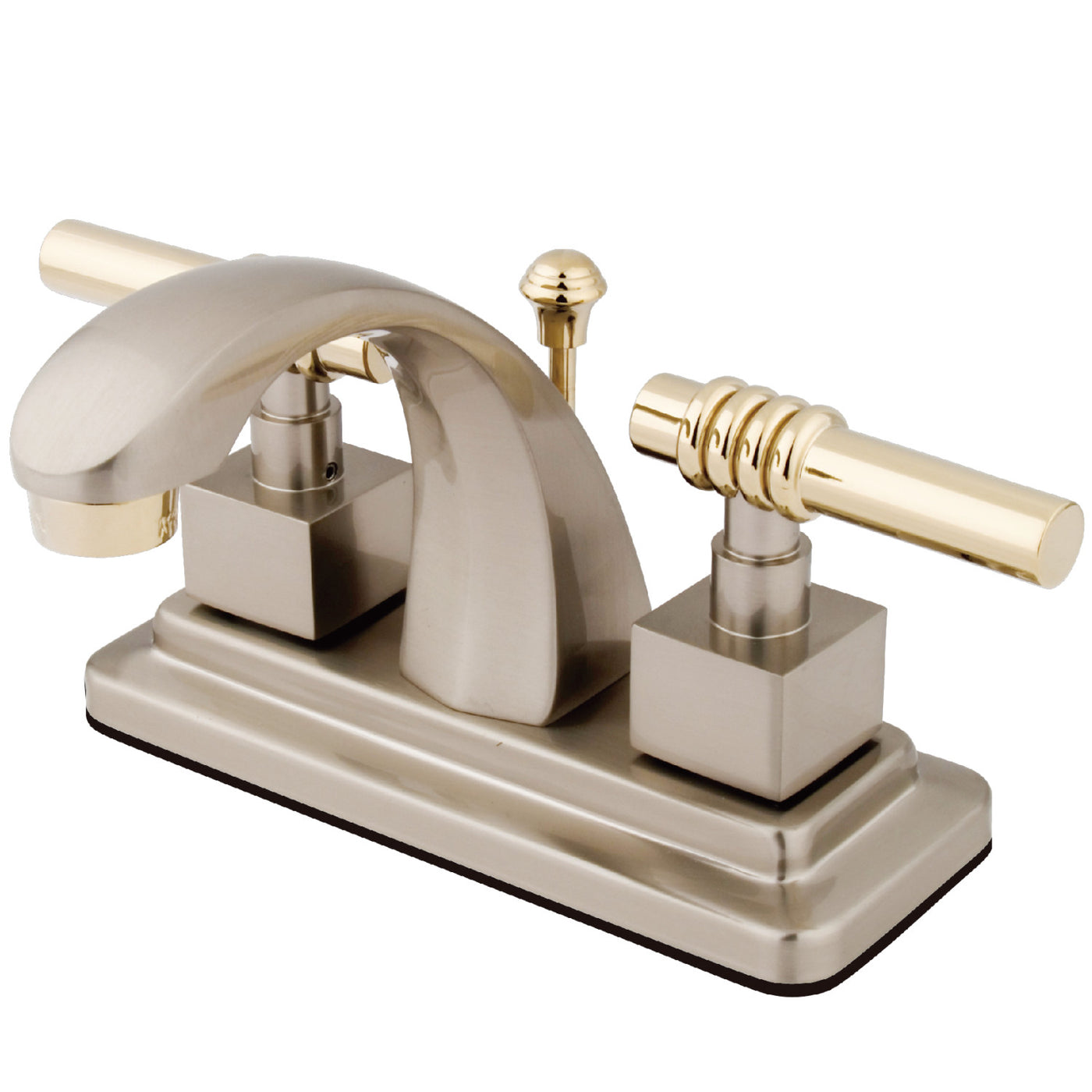 Elements of Design ES4649QL 4-Inch Centerset Bathroom Faucet, Brushed Nickel/Polished Brass