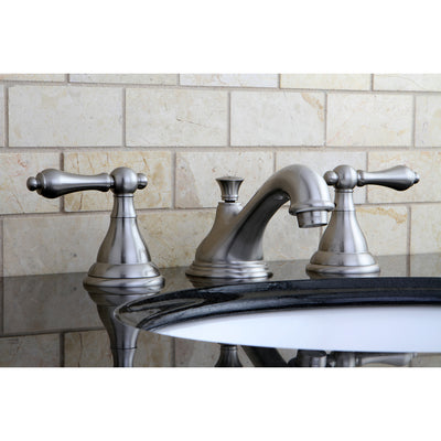 Elements of Design ES5568AL Widespread Bathroom Faucet with Brass Pop-Up, Brushed Nickel