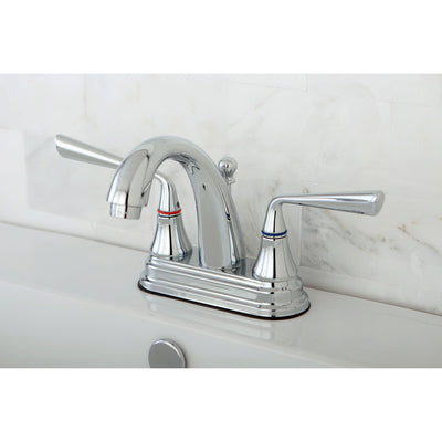 Elements of Design ES7611ZL 4-Inch Centerset Bathroom Faucet with Brass Pop-Up, Polished Chrome