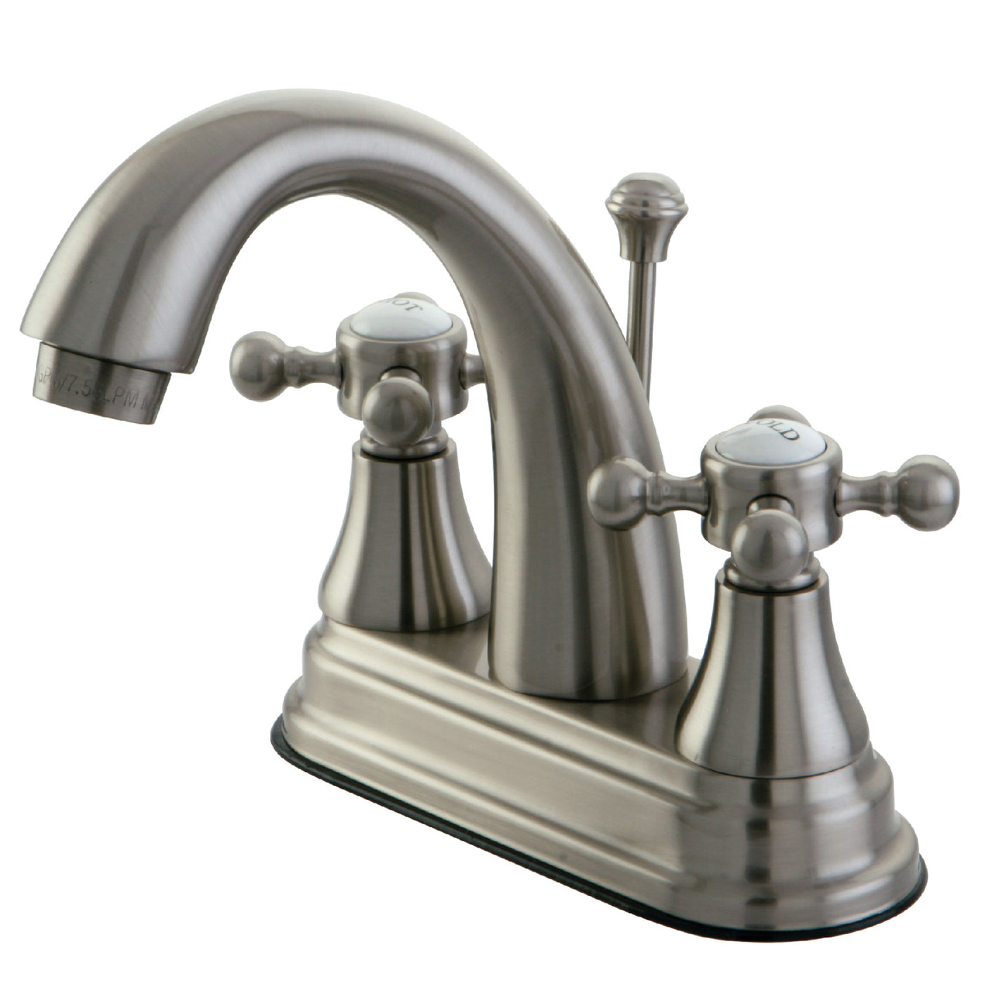 Elements of Design ES7618BX 4-Inch Centerset Bathroom Faucet with Brass Pop-Up, Brushed Nickel