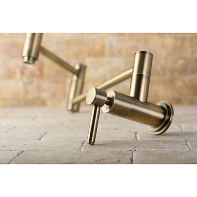 Elements of Design ES8103DL Wall Mount Pot Filler Kitchen Faucet, Antique Brass