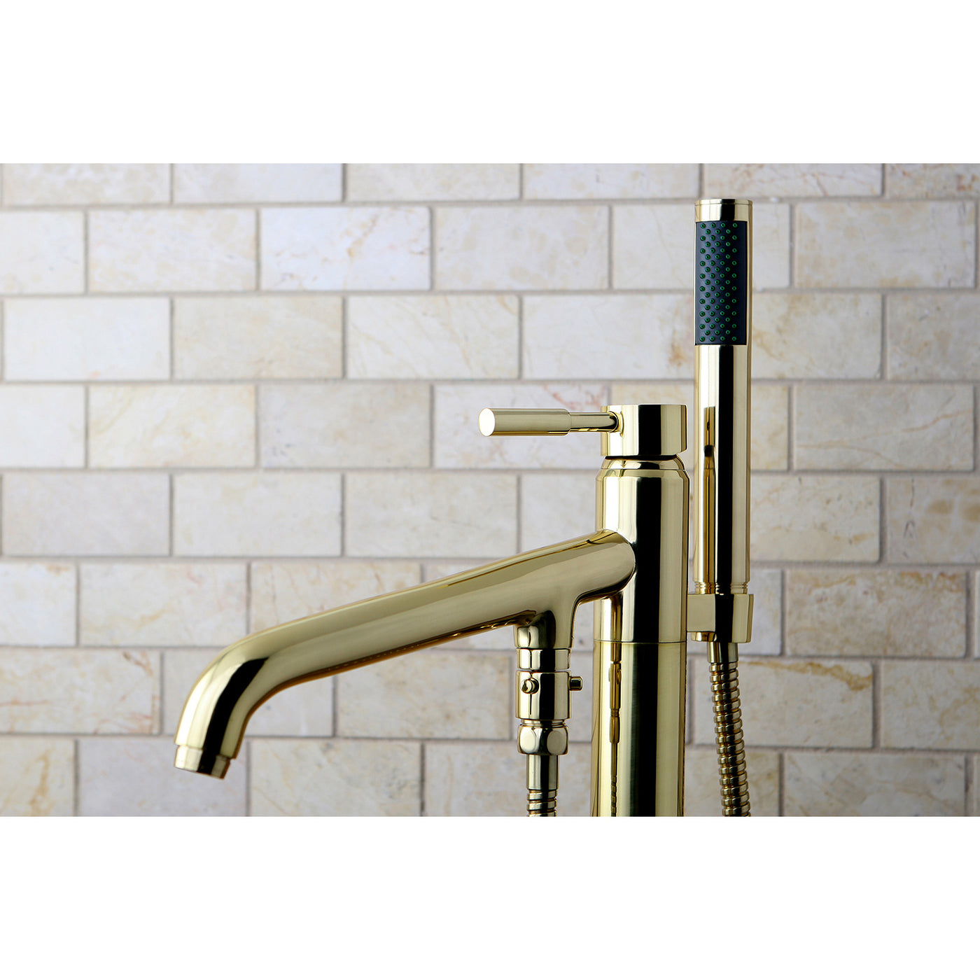 Elements of Design ES8132DL Freestanding Tub Faucet with Hand Shower, Polished Brass