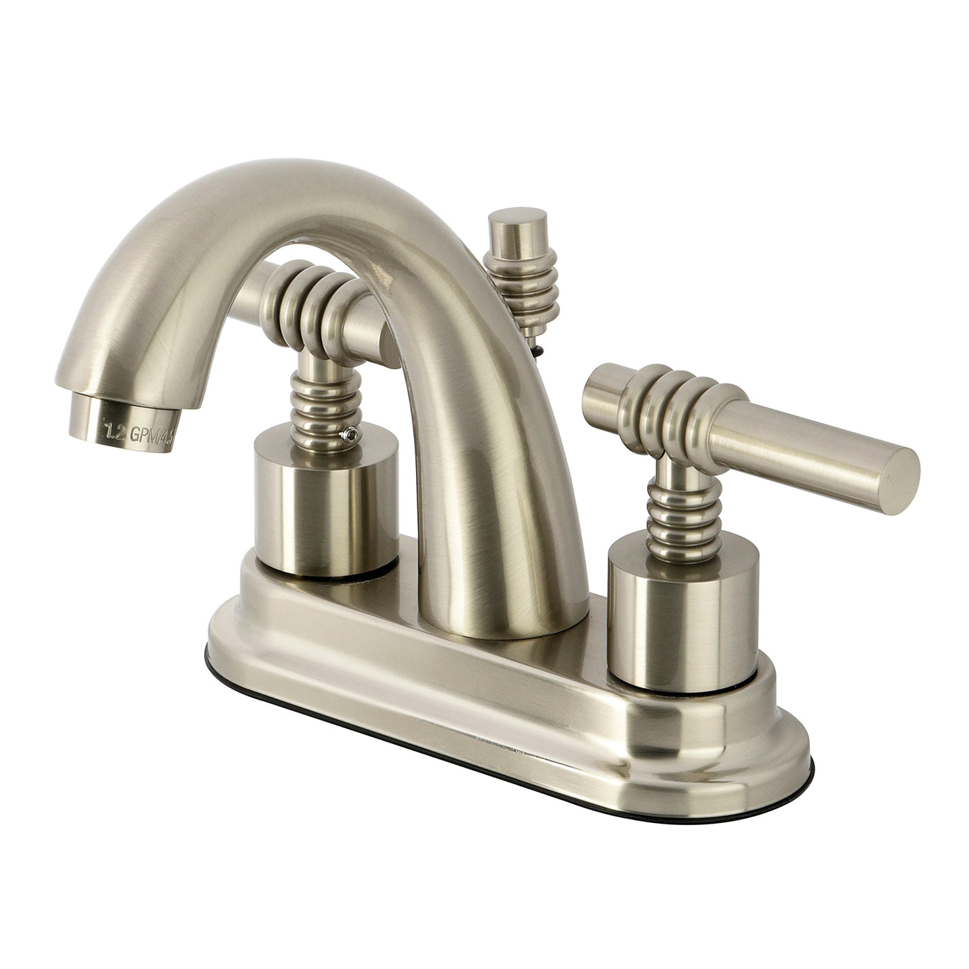 Elements of Design ES8618ML 4-Inch Centerset Bathroom Faucet with Brass Pop-Up, Brushed Nickel