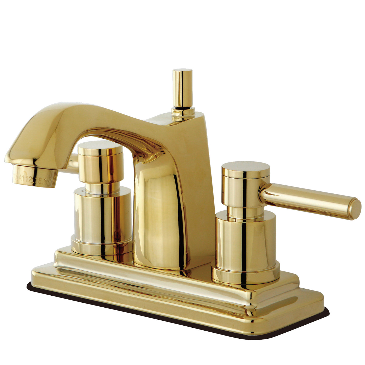 Elements of Design ES8642DL 4-Inch Centerset Bathroom Faucet with Brass Pop-Up, Polished Brass