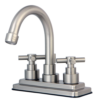 Elements of Design ES8668EX 4-Inch Centerset Bathroom Faucet with Brass Pop-Up, Brushed Nickel