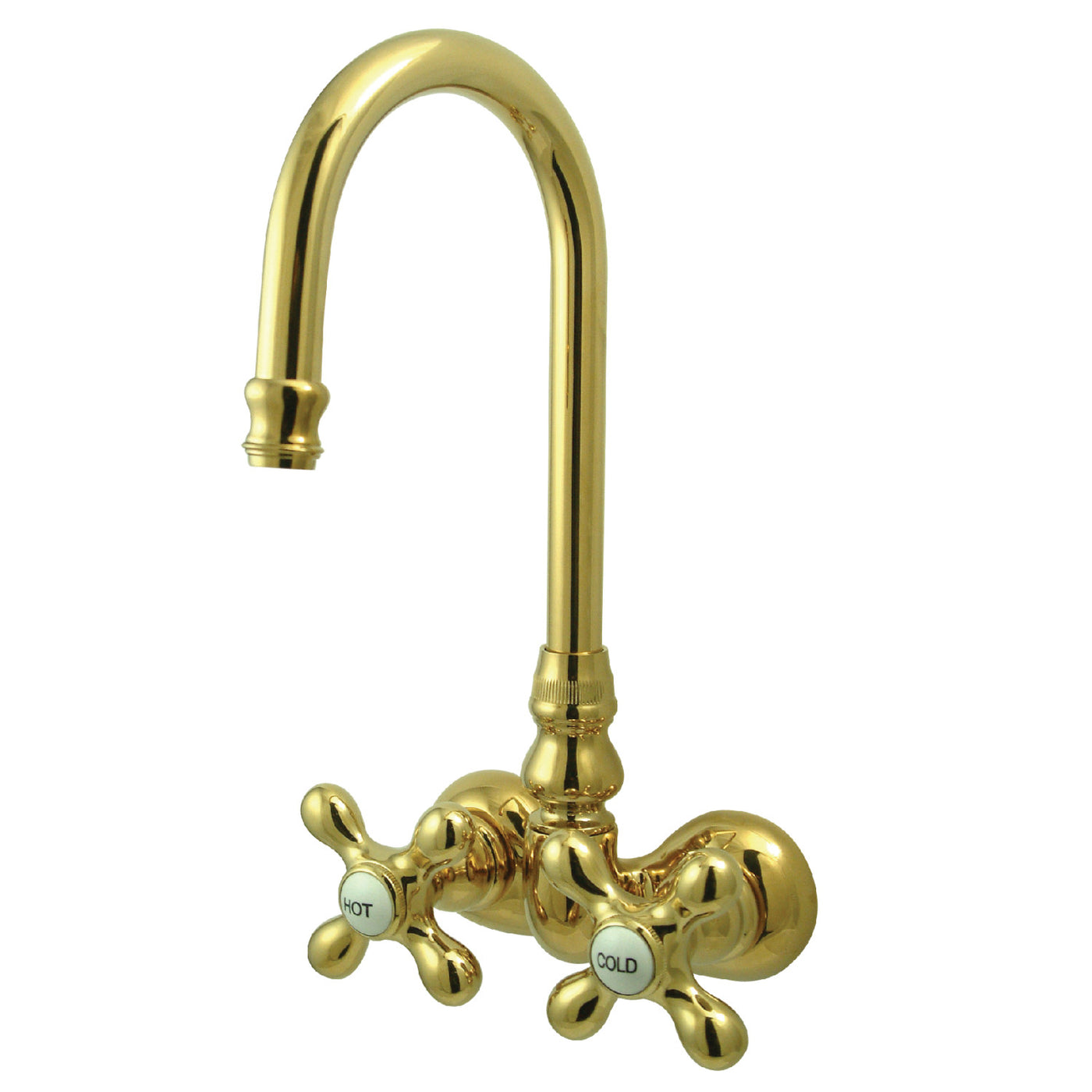 Elements of Design DT0712AX 3-3/8-Inch Wall Mount Tub Faucet, Polished Brass