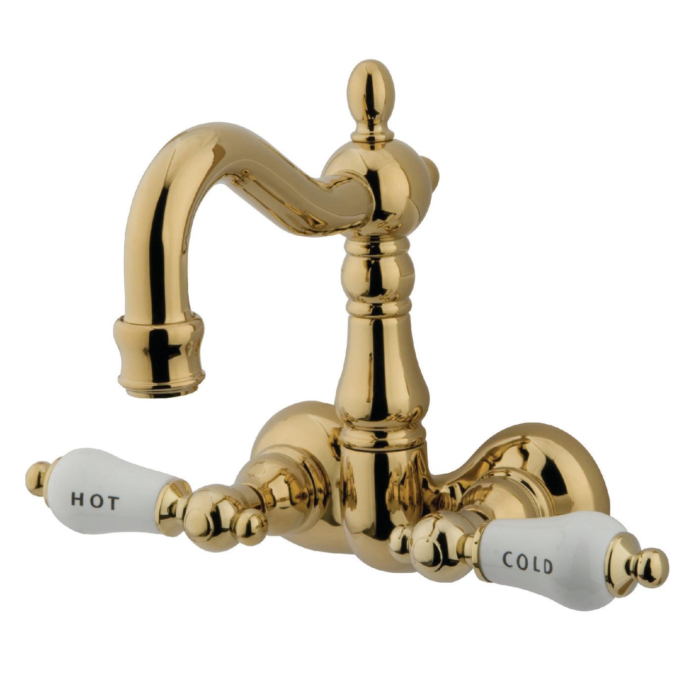 Elements of Design DT10712CL 3-3/8-Inch Wall Mount Tub Faucet, Polished Brass