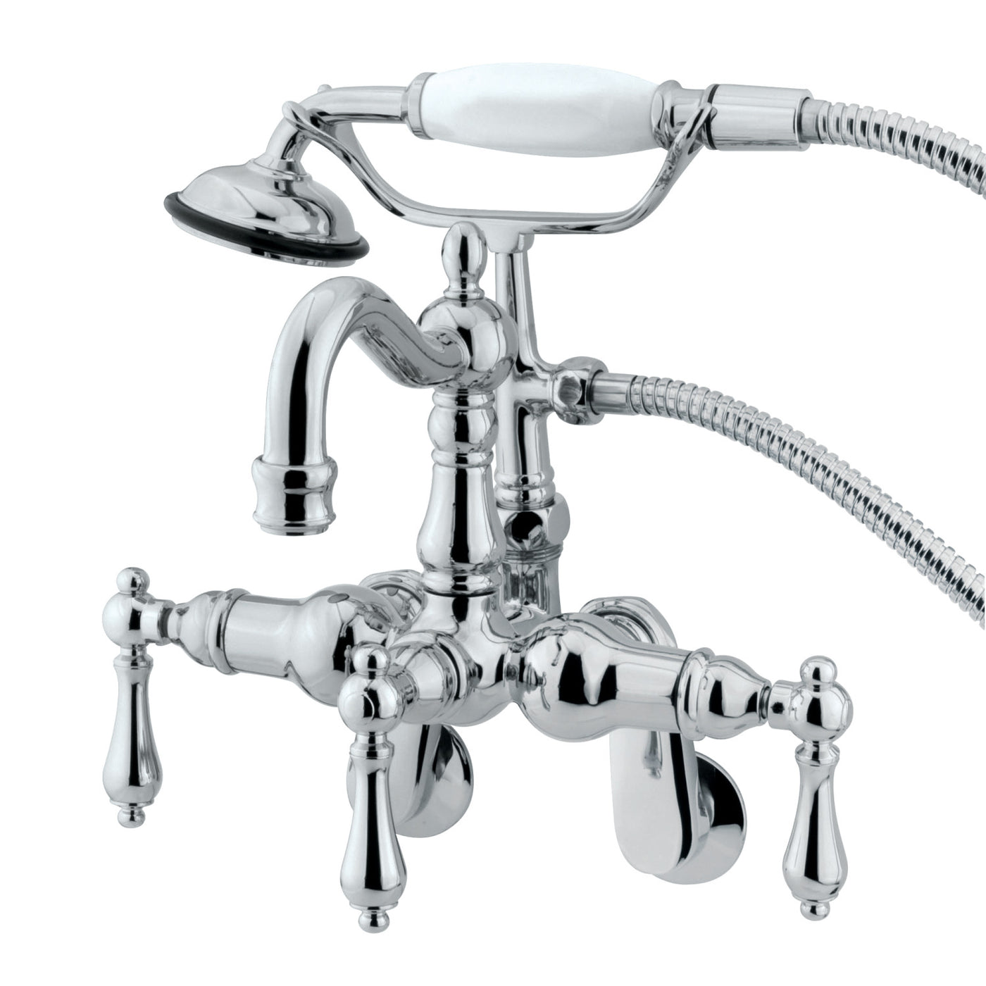 Elements of Design DT13021AL Adjustable Center Wall Mount Tub Faucet with Hand Shower, Polished Chrome