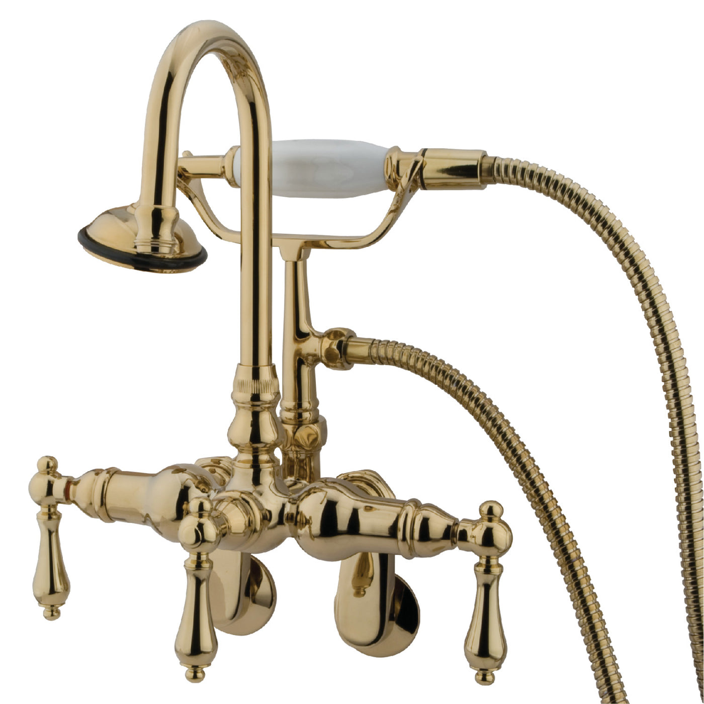 Elements of Design DT3012AL Adjustable Center Wall Mount Tub Faucet, Polished Brass